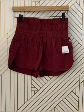 Free People NWT FP Movement The Way Home Short in Jasper Red S ruched athletic